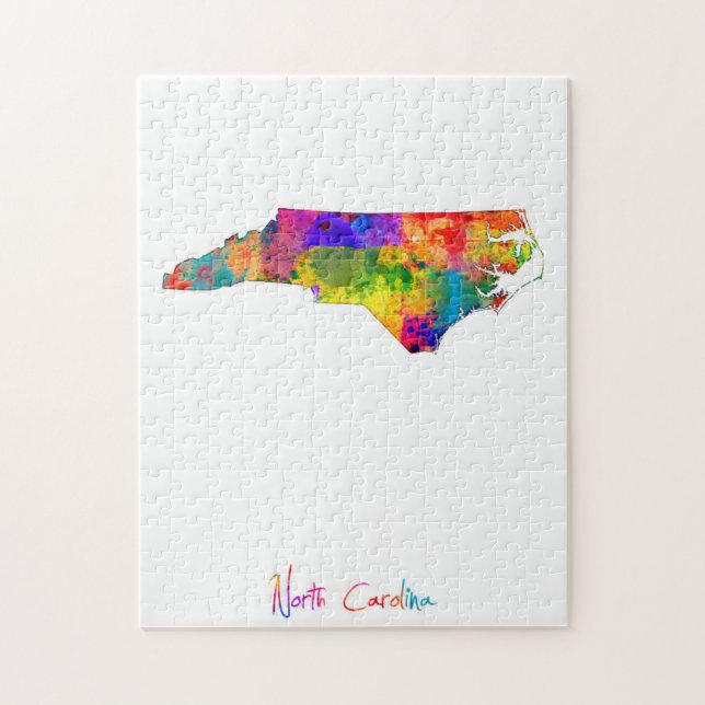 North Carolina Map Jigsaw Puzzle (Vertical)