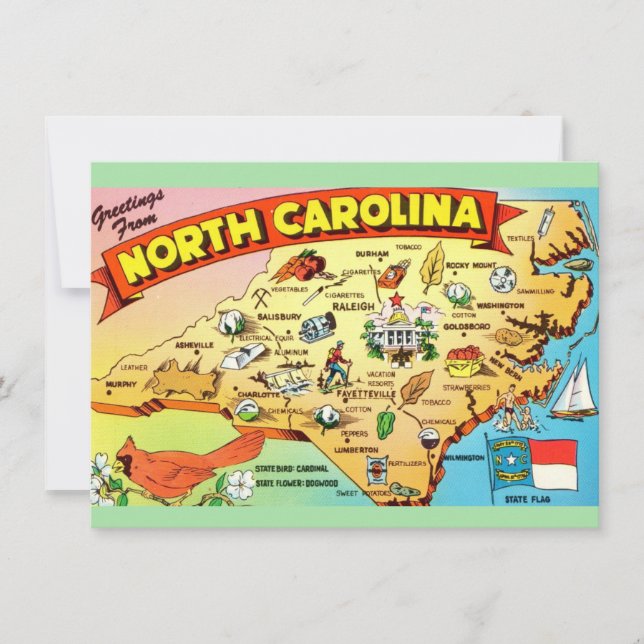 North Carolina Map Moving Announcement (Front)