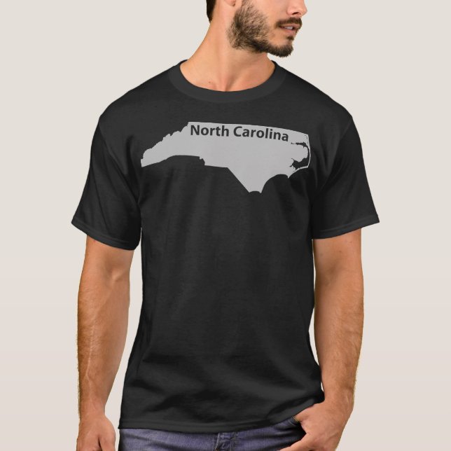 North Carolina Map Outline State Home Pride Gift T-Shirt (Front)