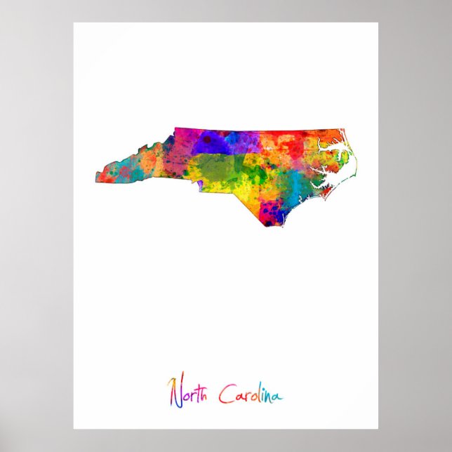 North Carolina Map Poster (Front)
