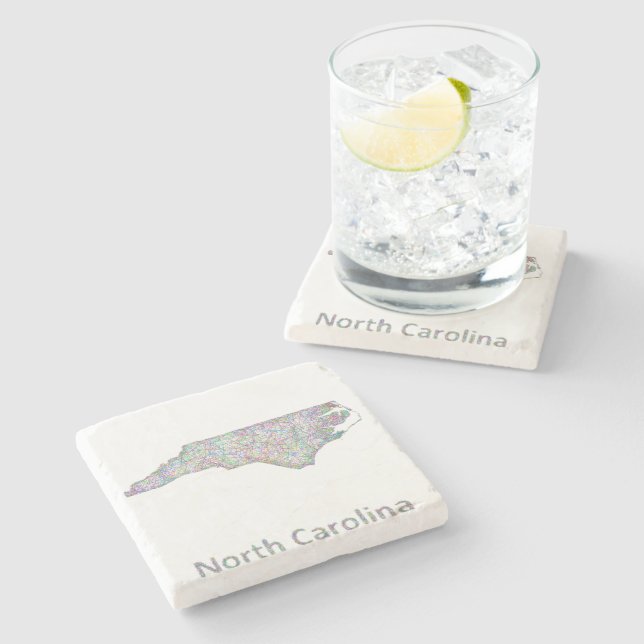 North Carolina map Stone Coaster (Side)