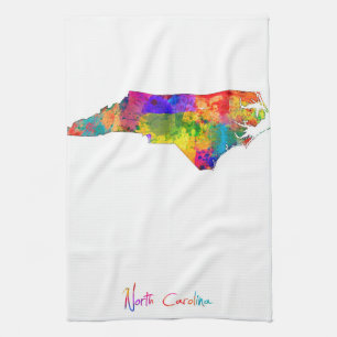 North Carolina Map Tea Towel