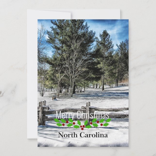 North Carolina, Merry Christmas, Holiday Card (Front)