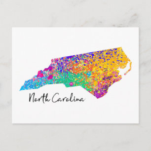 North Carolina Modern Map Postcard