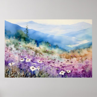 North Carolina Mountain Landscape Art Poster