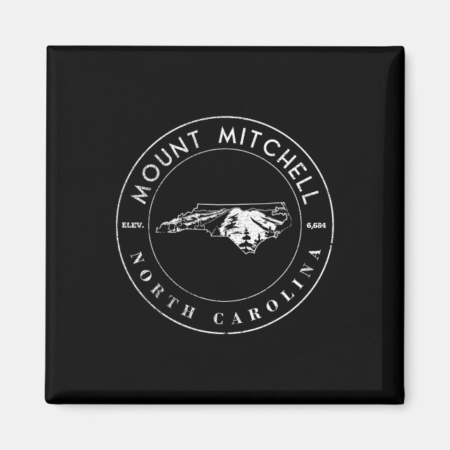 North Carolina Mountain State Shape Hiking Mt Mitc Magnet (Front)