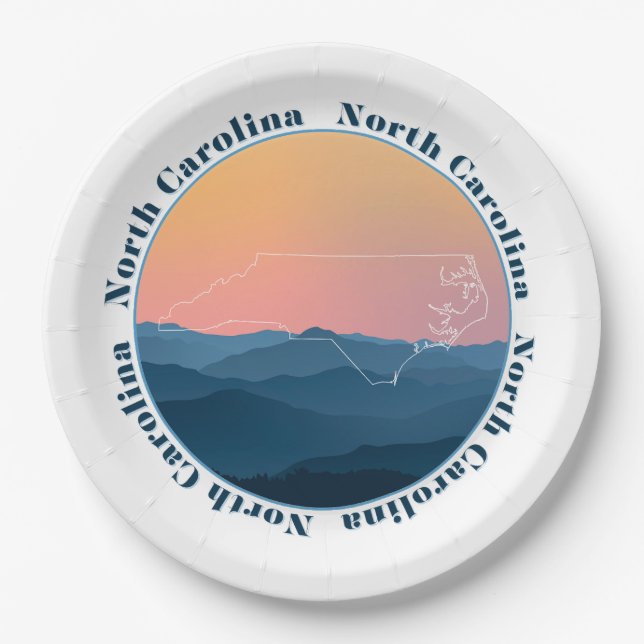 North Carolina Mountains Paper Plate (Front)
