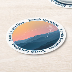 North Carolina Mountains Round Paper Coaster