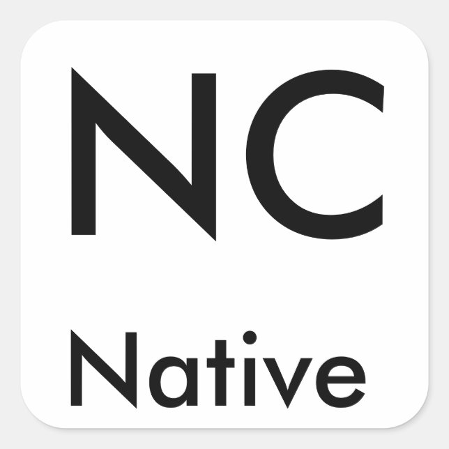 North Carolina Native stickers (Black/Large) (Front)