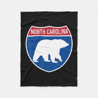 North Carolina Nc Bear Crossing Interstate Highway Fleece Blanket