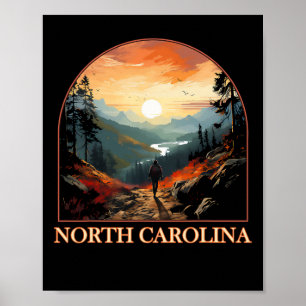 North Carolina Nc Hiking Mountain State Pride Poster