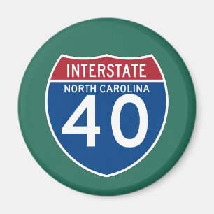 North Carolina NC I-40 Interstate Highway Shield - Magnet