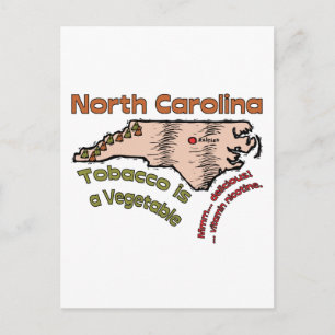 North Carolina NC Motto ~ Tobacco is a Vegetable Postcard