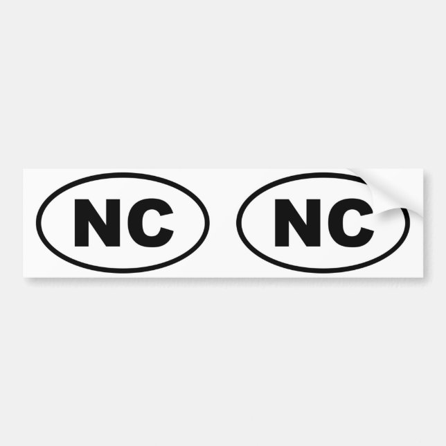 North Carolina NC oval Bumper Sticker (Front)