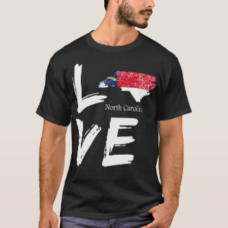 NORTH CAROLINA NC Souvenir Love Distressed State T-Shirt