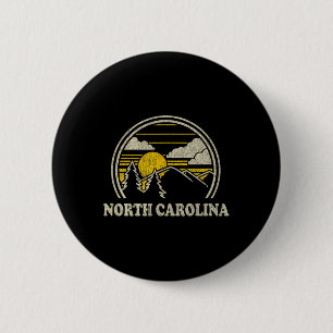 North Carolina Nc T Shirt Vintage Hiking Mountains 6 Cm Round Badge