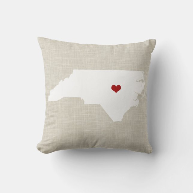North Carolina New Home State Pillow 16" x 16" (Front)