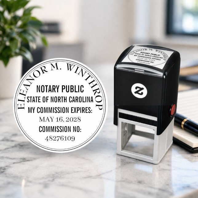 North Carolina Notary Public Round  Self-inking Stamp (Creator Uploaded)