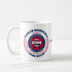 North Carolina Patriotic Circular Monogram Mug