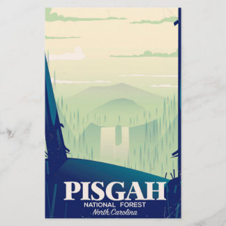 North Carolina Pisgah national park travel poster Stationery