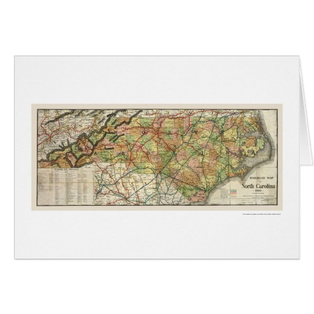 North Carolina Railroad Map 1900 (Front Horizontal)