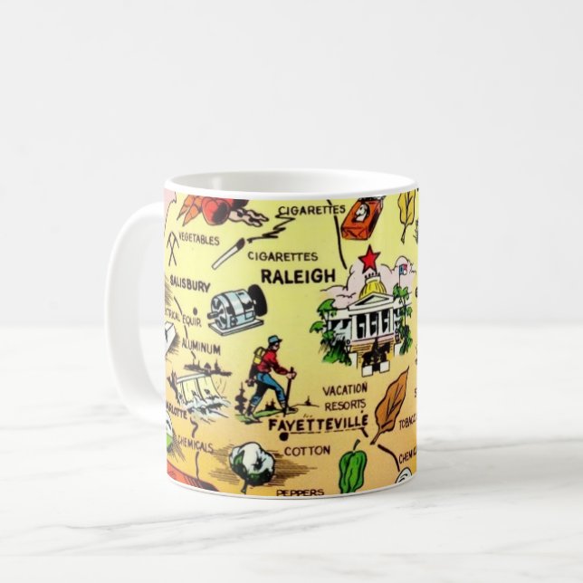 North Carolina - Raleigh Map Mug (Front Left)