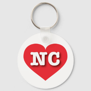 North Carolina Red Heart - I love NC Key Ring
