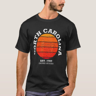 North Carolina Retro Sunset Vintage Sports Nc T-Shirt
