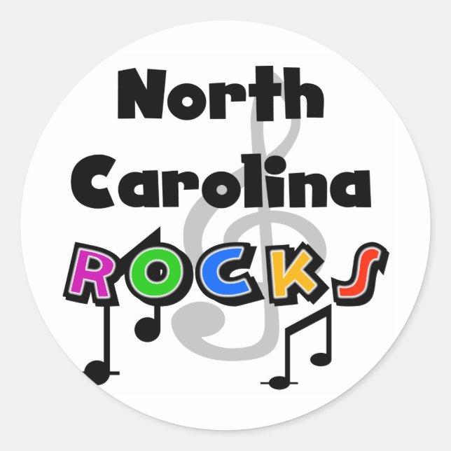 North Carolina Rocks Classic Round Sticker (Front)