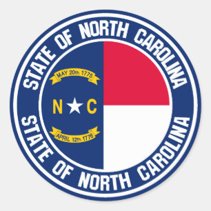 North Carolina Round Emblem Classic Round Sticker