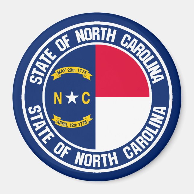North Carolina Round Emblem Magnet (Front)