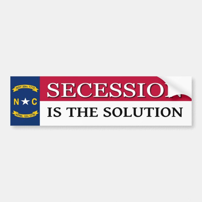 North Carolina Secession Bumper Sticker (Front)