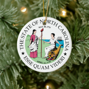 North Carolina sign Ceramic Tree Decoration