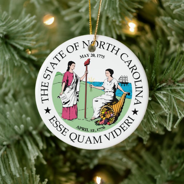 North Carolina sign Ceramic Tree Decoration (Tree)