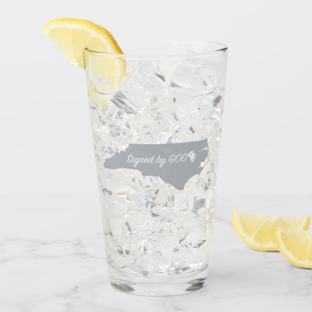 North Carolina, Signed by God Glass Cup (Front Ice)