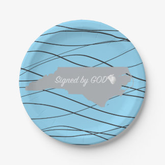 North Carolina ,Signed by God Paper Plate