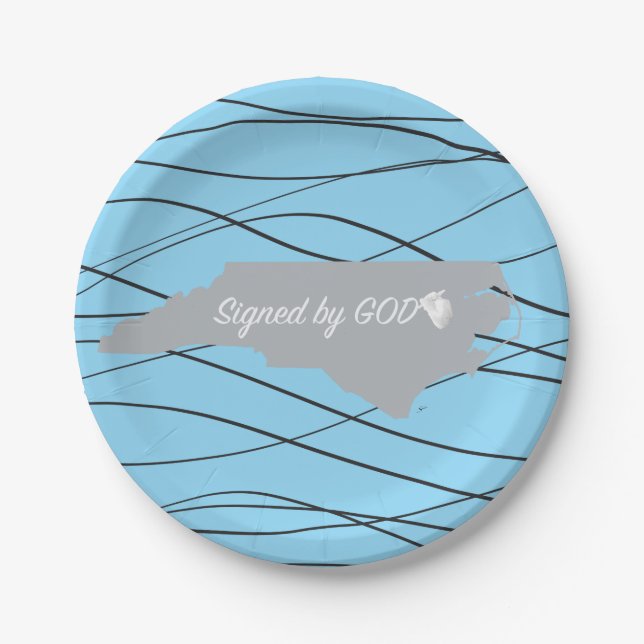 North Carolina ,Signed by God Paper Plate (Front)