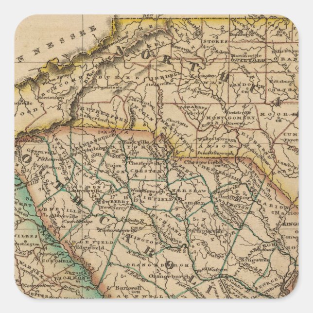 North Carolina, South Carolina, Georgia Square Sticker (Front)