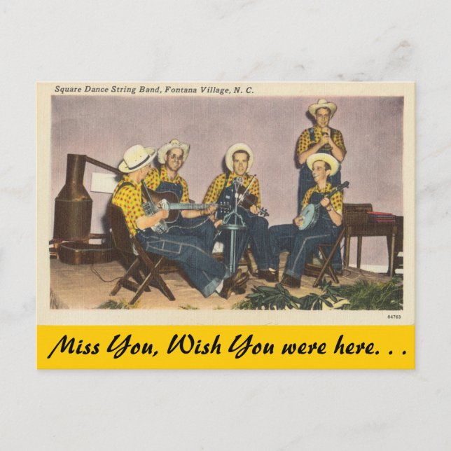 North Carolina, Square Dance Band, Fontana Village Postcard (Front)