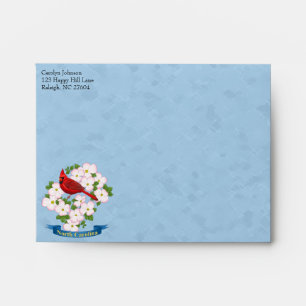 North Carolina State Cardinal Bird Dogwood Flower Envelopes