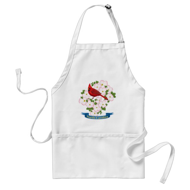 North Carolina State Cardinal Bird Dogwood Flower Standard Apron (Front)
