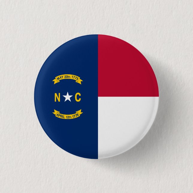North Carolina State Flag 3 Cm Round Badge (Front)