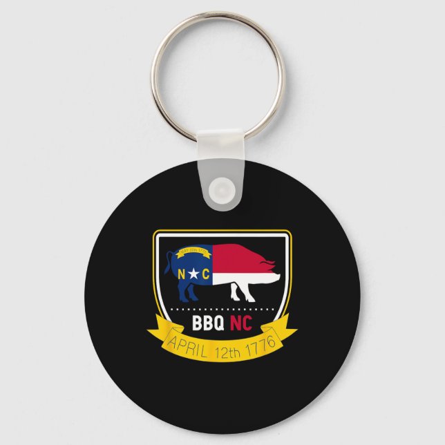 North Carolina State Flag Bbq Nc 1776 Independence Key Ring (Front)