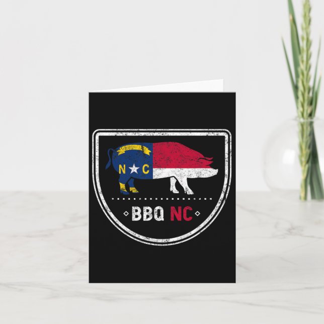 North Carolina State Flag Bbq Nc  Card (Front)