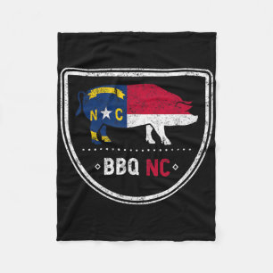 North Carolina State Flag Bbq Nc Fleece Blanket