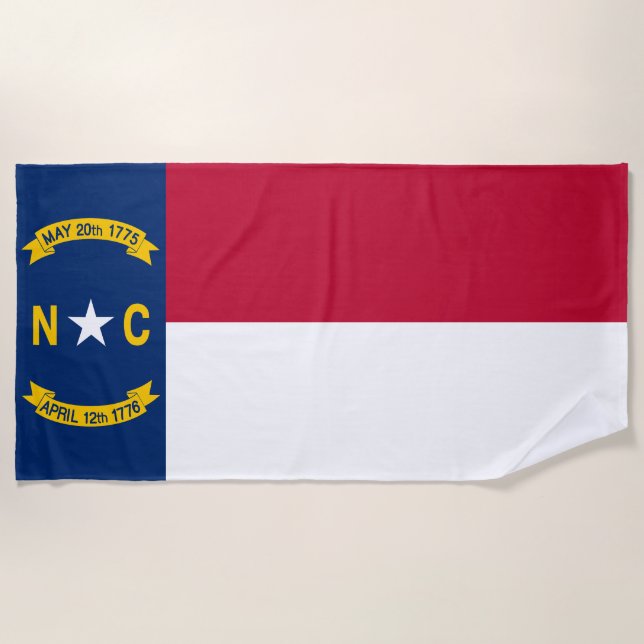 North Carolina State Flag Beach Towel (Front)
