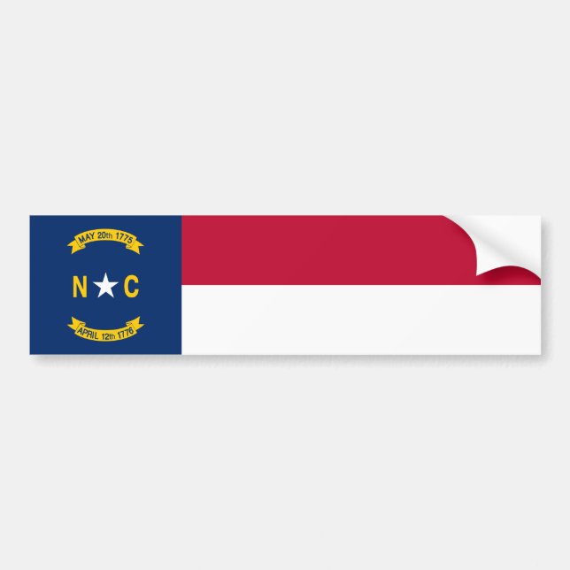 North Carolina State Flag Bumper Sticker (Front)