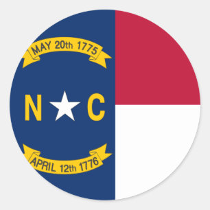 North Carolina State Flag Classic Round Sticker