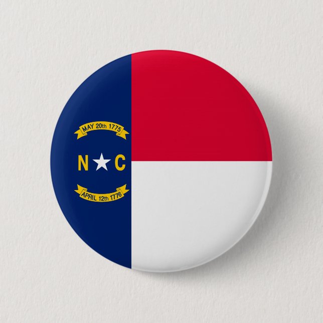 North Carolina State Flag Design 6 Cm Round Badge (Front)