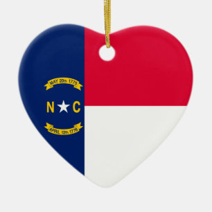 North Carolina State Flag Design Ceramic Tree Decoration